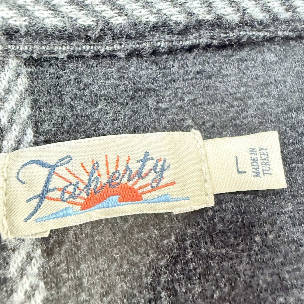 Faherty Legend Sweater Shirt Charcoal Bone Plaid Flannel WKH2216-CLB Womens L - Picture 4 of 11